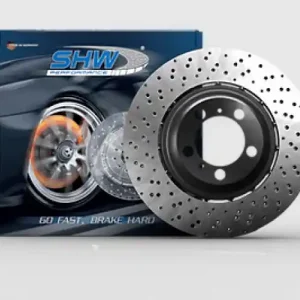 Worldwide Shipping SHW 20-21 BMW X3 M 3.0L Right Front Cross-Drilled Lightweight Brake Rotor (34118054826)