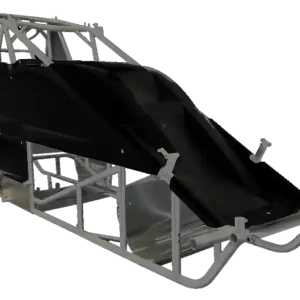 Markdown Triple X X Wedge Chassis Kit - Plus 2" - 87/40 - Black Body and Tin - Chromoly - Triple X Sprint Car