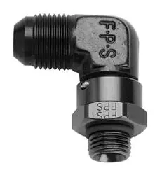 No Minimum Order Fragola #6 X 3/4-16 90 Deg Swivel Adapter Black 499268-Bl