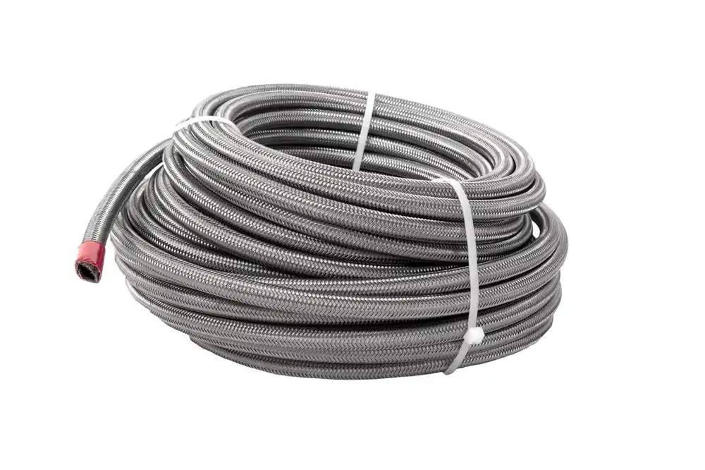 Direct From Factory Aeromotive Braided Stainless / PTFE Hose - 6 AN - 20 ft - Natural