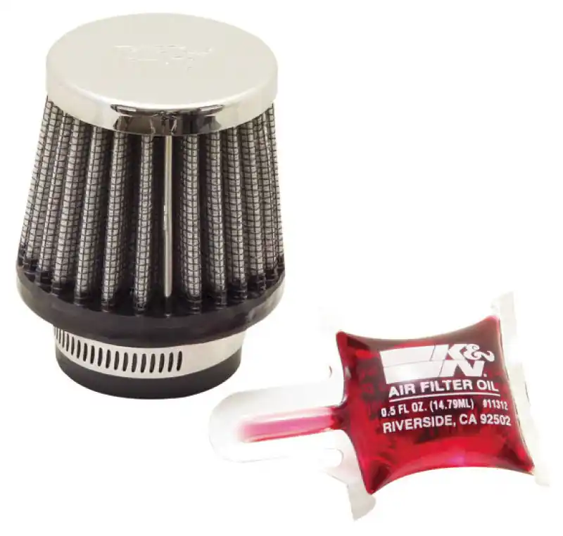 Time-Limited K&N Universal Chrome Filter 1 3/8 inch FLG / 2 1/2 inch Base / 2 inch