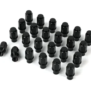 While Supplies Last ICON Alloys Lug Nut Kit Black - 14x1.5 - 24 Lug Nuts w/ Custom Shank