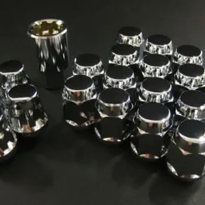 Worldwide Shipping Project Kics 16 LUGS + 4 LOCKS Chrome Bullock And Nut Set - 12X1.50