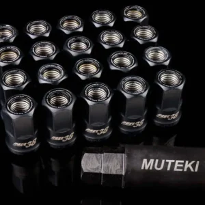 Wheel Mate Muteki HR38 Open End Lug Nuts 12x1.50 Black / Black Ring Best Choice