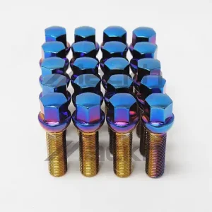 Wheel Mate Mevius 17 Hex 14x1.25 40mm Cone 60 Deg Tap Blue Neon Lug Bolt - Set of 20 Popular