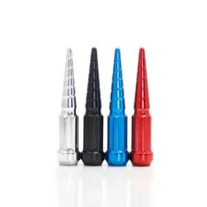 Wheel Mate Spiked Lug Nuts Set of 32 - Red 14x1.50 Hassle-Free Returns