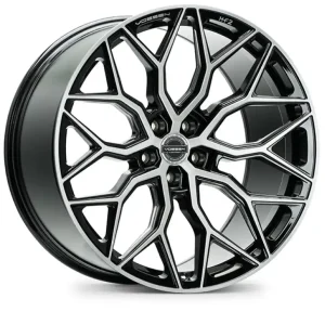 Warranty Included Vossen HF-2 19x9.5 / 5x112 / ET45 / Deep Face / 66.5 - Brushed Gloss Black Wheel