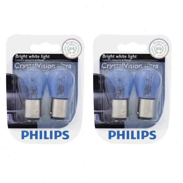 Money Back Guarantee 2 pc Philips CrystalVision 2057CVB2 Tail Light Bulbs for 89237 Electrical Lighting Body Exterior