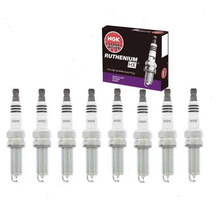 2015-2017 Kia K900 5.0L V8 8 pc NGK Ruthenium HX Spark Plugs - Ignition Wire Secondary Original