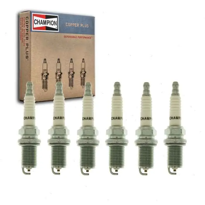 Trending 1986-1989 Nissan D21 3.0L V6 6 pc Champion Copper Plus Spark Plugs - Ignition Secondary