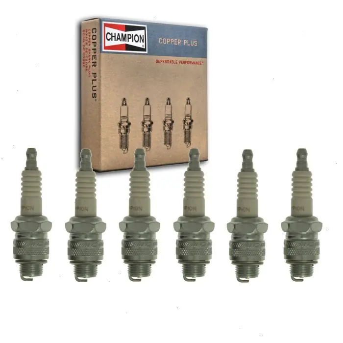 1953-1955 International R102 3.6L L6 6 pc Champion Copper Plus Spark Plugs - Ignition Wire Grab Now