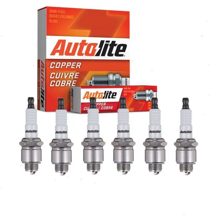 1960 Dodge W200 Series 3.8L L6 6 pc Autolite Copper Core Spark Plugs - Ignition Wire Secondary Genuine