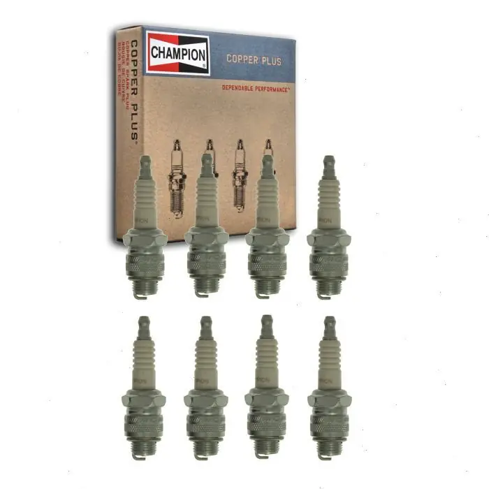 1936-1938 Cadillac Series 60 5.3L 5.7L V8 8 pc Champion Copper Plus Spark Plugs - Ignition Wire Original